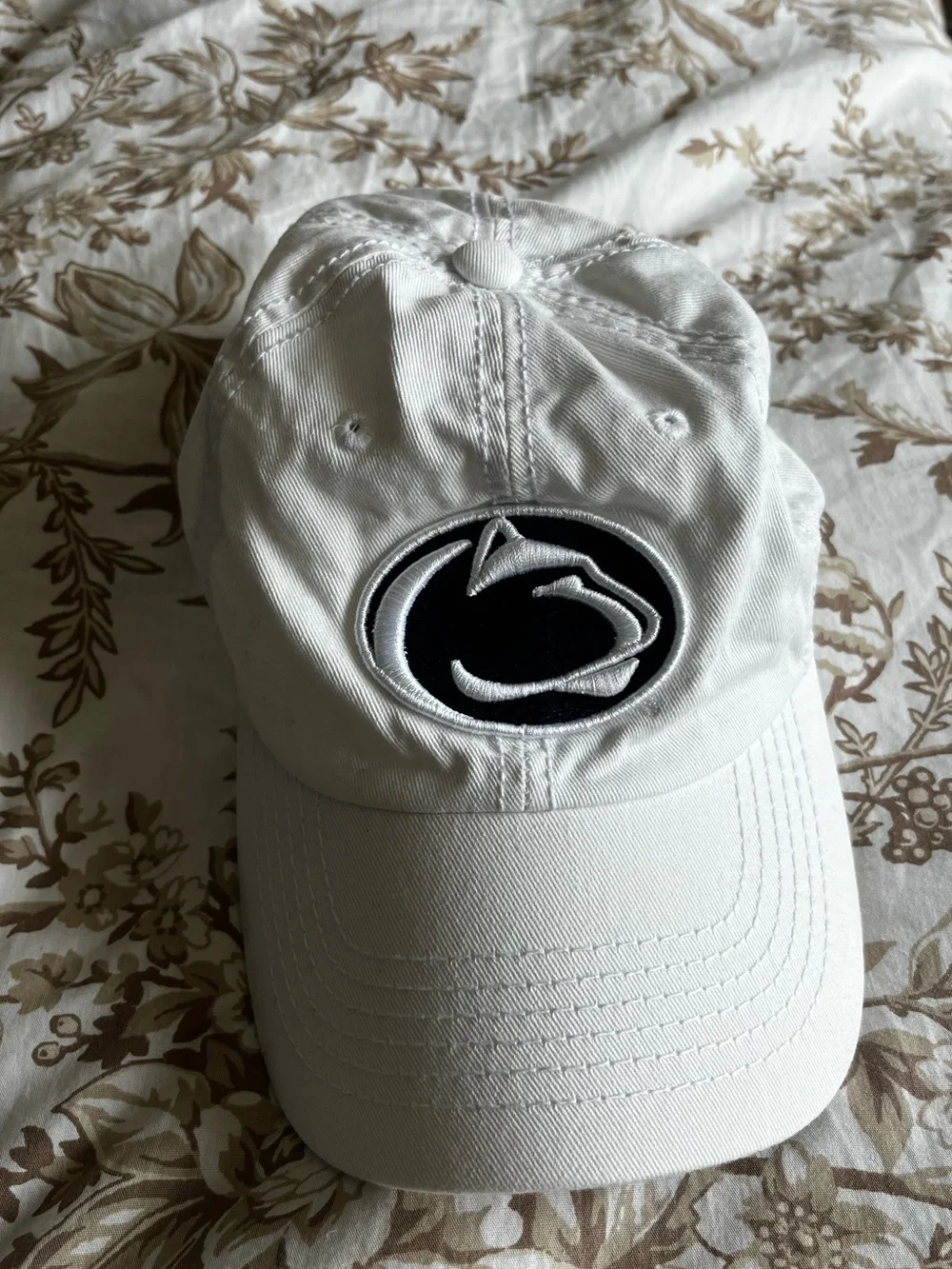 Penn State Top of the World White Cotton Baseball Cap with Navy Label